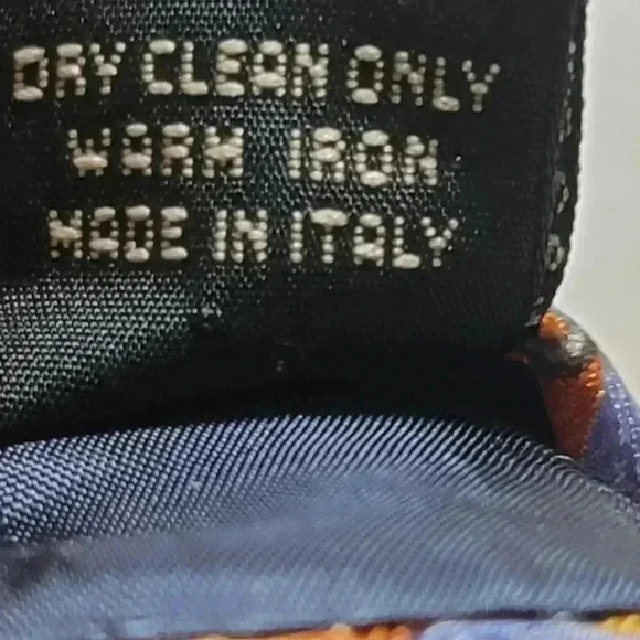 Ermenegildo Zegna yellow print silk tie made in Italy - Picture 7 of 7